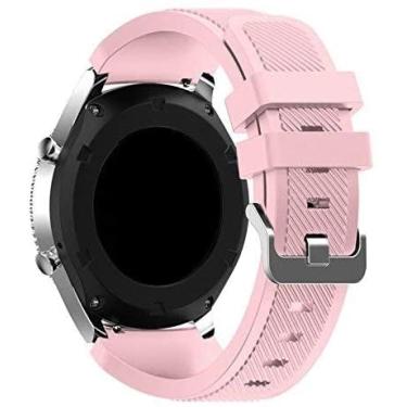 Imagem de Nandos-Store - Pulseiras de Rajadas Silicone 22mm compatível com Galaxy Watch 3 45mm - Galaxy Watch 46mm - Gear S3 Frontier - Amazfit GTR 47mm - Amazfit GTR 2 / GTR 3 / GTR 4 (22mm, Rosa claro)