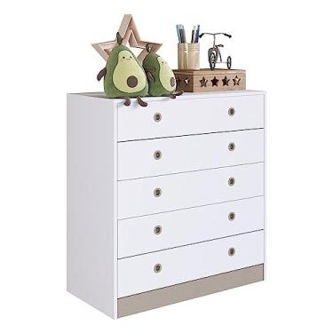 Imagem de Cômoda Infantil com 5 Gavetas Multimóveis Cr40101 Branca/fumê