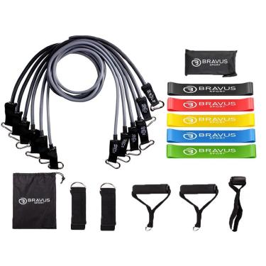 Imagem de Tubing PRO Extreme 13 peças Elástico Carga 95kg e 5 Mini Bands-Unissex