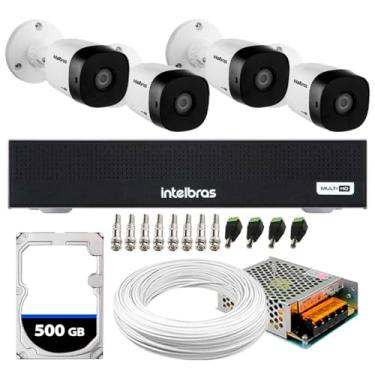 Imagem de Kit 4 Câmeras Intelbras VHD1230B G7 Multi-HD FULL HD 1080p Visão Noturna 30m Proteção IP67 + DVR MHDX 1104-C 4 Canais + HD 500GB
