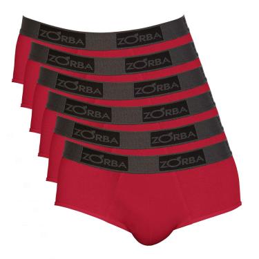 Imagem de Kit c/ 6 Cueca Zorba Slip Comfort, Carmim, P