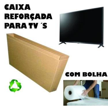 Imagem de Caixa Papelão Transporte Tv 20 Pol 60X30x15 C Plástico Bolha - Macexpr
