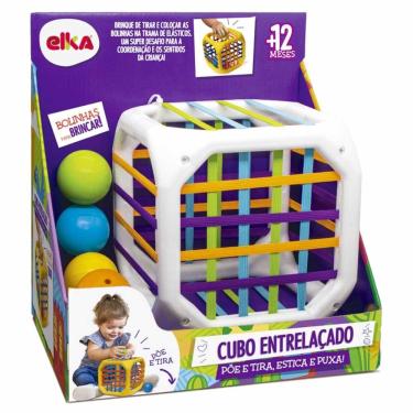 Imagem de Cubo Didático Entrelaçado Encaixar Bolinha 1171 - Elka Brinquedos