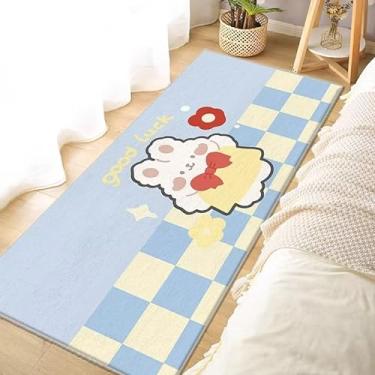 Imagem de Tapete Passadeira Peludo Veludo Estampa Fofa Infantil 50x145cm Antiderrapante Poliéster - p/Quarto, Sala, ETC (Coelho)