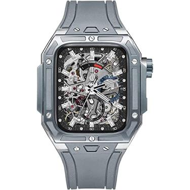 Imagem de BUDAY Kit de retrofit de caixa de aço inoxidável 316L Fluororubber pulseira de relógio, para Apple Watch Band Series 7 45mm 44mm, capa de metal de proteção tática para homens kit de modificação de