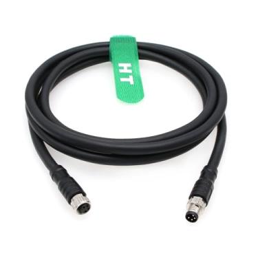 Imagem de HangTon M8 4 Pinos Macho Atuador Feminino Sensor Extensão de Cabo de Alimentação para Keyence Omron Phoenix Interruptor de Automação de Contato Dispositivo de Campo Blindado A-Code PVC 3 m