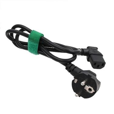 Imagem de HangTon - Cabo de alimentação Euro Schuko CEE7/7 para IEC320 C13 ângulo de inclinação fêmea para computador, PC, monitor TV, 3 pinos