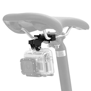 Imagem de ParaPace Suporte de assento de bicicleta para câmera para GoPro Hero 11/10/9/8/7/6/5s/5/4s/4/3+ Campark AKASO DJI OSMO acessórios de câmeras de ação (preto)