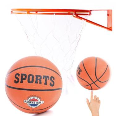 Imagem de Aro De Basquete Tamanho Oficial Com Rede Chua e Bola Oficial