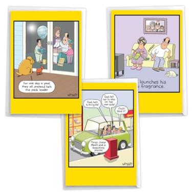 Imagem de NobleWorks Pacote sortido de 3 cartões hilários do dia dos pais com envelopes (3 designs, 1 cada) Whyatt's Wonderful Dads VC10904FDG-C1x3