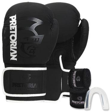 Imagem de Kit Boxe Pretorian First FX2: Luva + Bandagem + Bucal - Silver