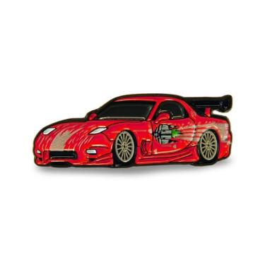 Imagem de Broche esmaltado Mazda RX-7 1993 Dominic Toretto - Velozes e Furiosos - Broche de lapela estilo RX7 JDM - para chapéus, mochilas, camisas e mais, Broche esmaltado, broche esmaltado