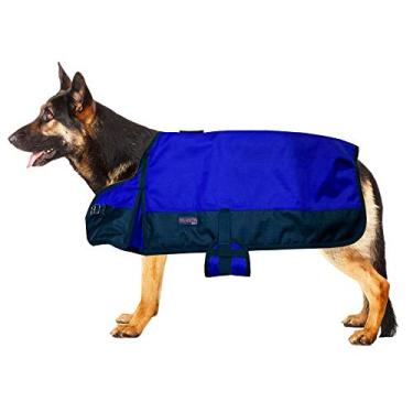 Imagem de HILASON Cobertor impermeável para cães 200 g/m2 1200D para inverno azul royal preto | Casacos e cobertores para cães | jaquetas quentes à prova d'água | Casaco para cães | Cobertor para animais de