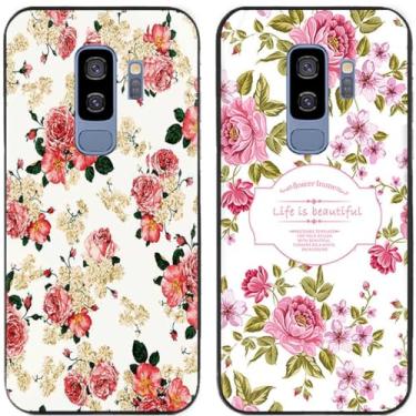 Imagem de 2 peças Life is Beautiful Flower Impresso TPU Gel Silicone Capa Traseira para Samsung Galaxy Series (Galaxy S9 Plus / S9+)