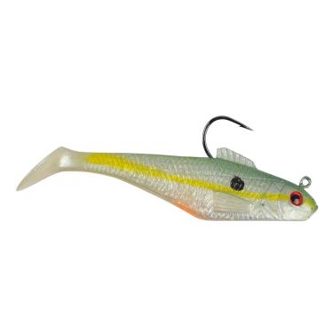 Imagem de Berkley Isca de pesca PowerBait Pre-Rigged Swim Shad, verde-limão, 7,6 cm | 8 cm, aroma e sabor irresistíveis, perfil realista, pronto para pescar, ideal para robalo, walleye, lúcio e mais