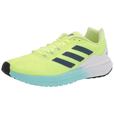 Imagem de adidas Tênis de corrida feminino SL20, Amarelo/Crew azul marinho/água, 5.5