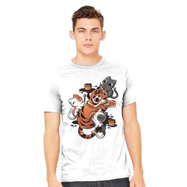 Imagem de TeeFury - Tatuagem de tigre - camiseta masculina, animal, gato, Turquesa, XXG