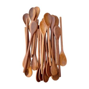 Imagem de Kit 20 colher de pau para doces 33CM em madeira maciça