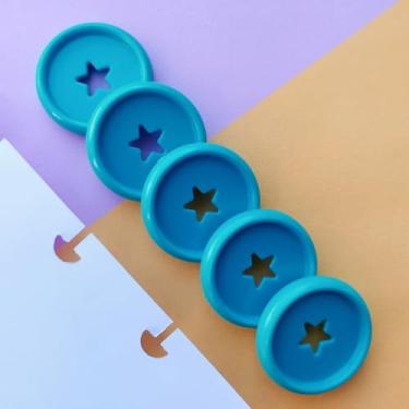 Imagem de Kit 12 Discos M 24mm de Caderno Infinito Sistema Inteligente Amor Infinito Cadernos - Estrela (Azul Turquesa)