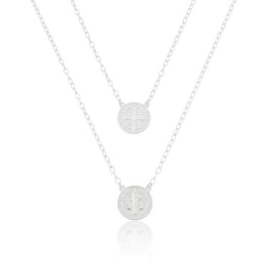 Imagem de Colar Escapulário São Bento Prata 925 70cm