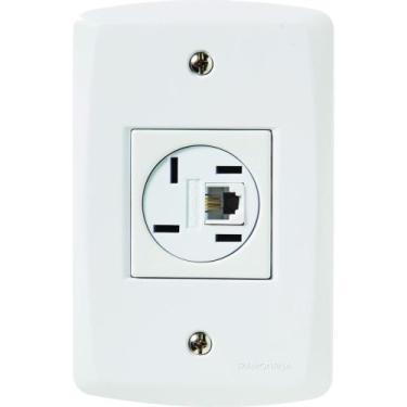 Imagem de Conjunto 4X2 Com 1 Tomada Telefone 4P E Rj11 Tramontina Lux2 Branco