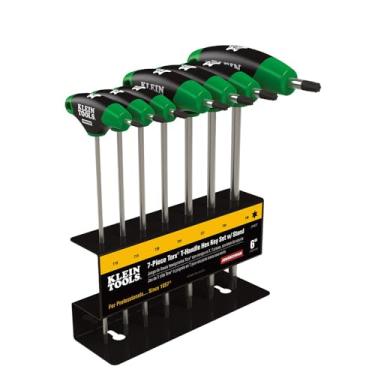 Imagem de Klein Tools Conjunto de chaves sextavadas JTH67T, 6-Inch TORX com lâminas de 15,24 cm, suporte incluído, 7 peças
