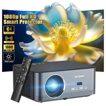 Imagem de Bettdow Projetor 4k 8k 13000 Lumens Hd 1080p Compatível Completo De Android 12, Smart Projetores Retroprojetor Portatil 600 ANSI WiFi6, Auto Correção Trapezoidal, Foco Eletronico
