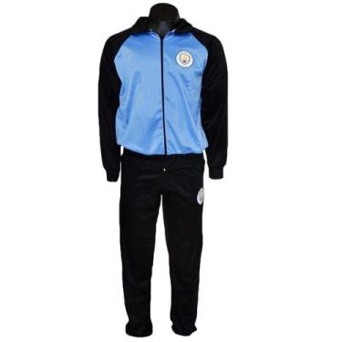 Imagem de Agasalho Masculino Jaqueta Calça Manchester City Preto - Spr