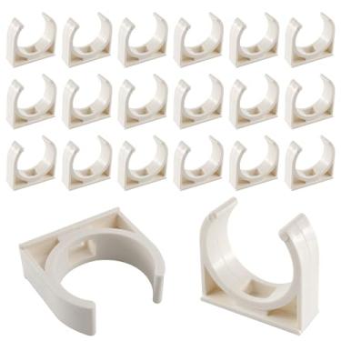 Imagem de AUXBC 20 braçadeiras de tubulação de água de PVC de 40 mm, 3,5 cm OD fivelas em forma de U, braçadeiras de tubulação, ganchos de mangueira, suporte de tubulação de água