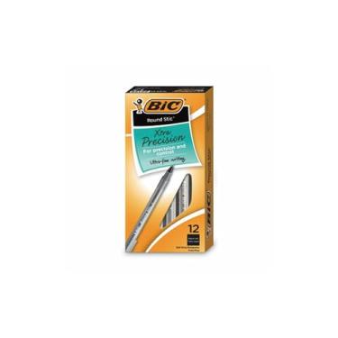 Imagem de BIC Caneta esferográfica Round Stic Xtra Precision (0,8 mm), preta, 12 unidades