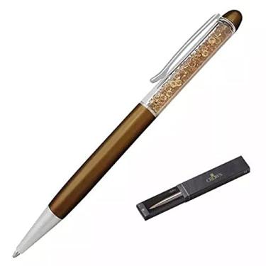 Imagem de Caneta Esferográfica, Crown, Cristal, Esfera, Dourada