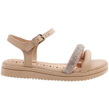 Imagem de Sandália Infantil Menina Papete Casual Dia a Dia Flatform com Strass Pink Cats V4612