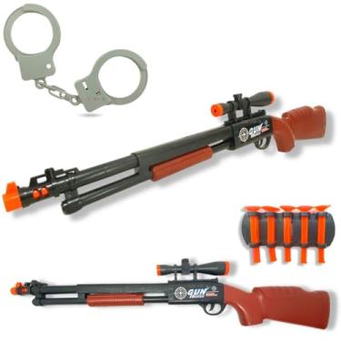 Imagem de Europio - Sniper De Brinquedo Espingarda Atira Dardos Shotgun + Algema