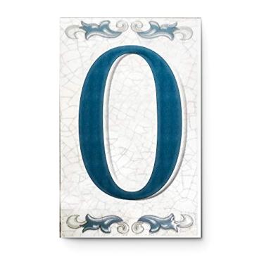 Imagem de Kantu 2113022 Número de endereço de azulejo de cerâmica Aragon 0, 8,9 cm x 14 cm, azul, cada