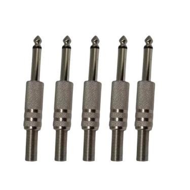 Imagem de Kit 5 Plug P10 Macho Mono Com Mola Simples Dreamer