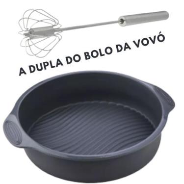 Imagem de Kit forma assadeira de bolo em silicone mais bate claras Fue a dupla d