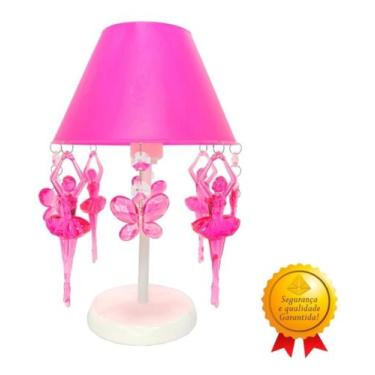 Imagem de Abajur Infantil Luminária de Mesa Borboletas Bailarinas Decoração Quar