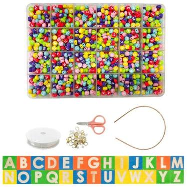 Imagem de Letras para Pulseiras Colar Kit Micangas Alfabeto Completo Todas As Le