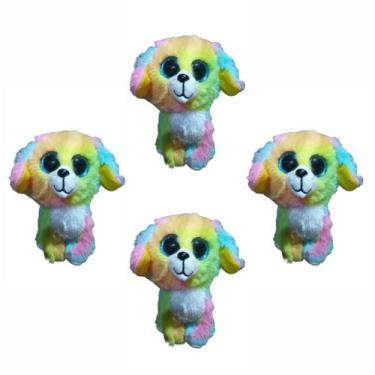 Imagem de Kit C/4x Brinquedo de Pelúcia Cachorro Color Arco-Iris - Ty Rara