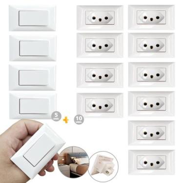 Imagem de Kit 5 Interruptores + 10 Tomadas Embutir Madeira/Móveis Aria - TRAMONT