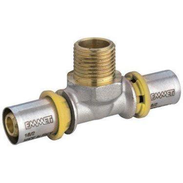 Imagem de Tee Macho Para Gas 16Mm X 1/2 Multi Gás, Emmeti