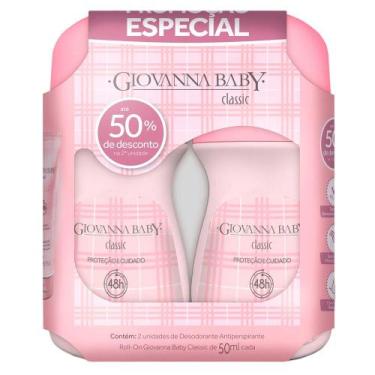Imagem de Kit Desodorante Roll-on Giovanna Baby Classic Rosa 50ml 2 Unidades