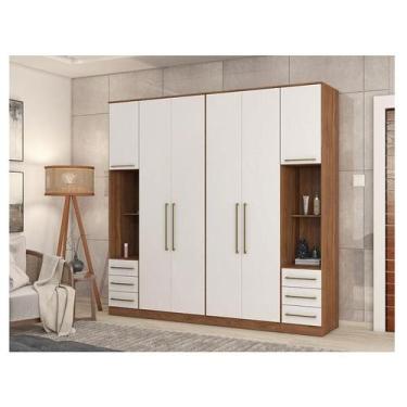 Imagem de Quarto de Casal Irlanda Ambiente Composição 6 Amêndola Branco - Demart