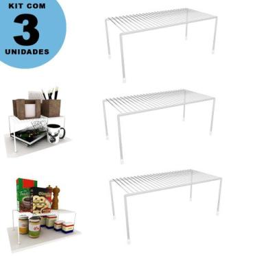 Imagem de Kit Organizadores Multiuso Médio 3 unidades Cozinha Prateleira - DiCar