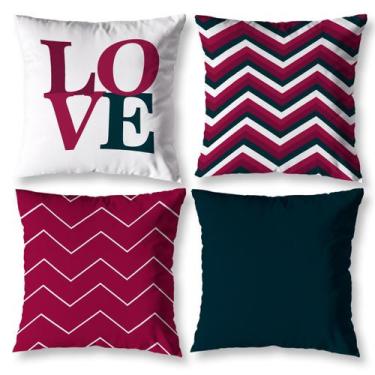 Imagem de Capas de Almofadas Decorativa Kit 4 Peças Estampada Chevron - Mercado 