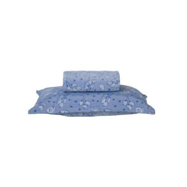 Imagem de Kit Cobre Leito Colcha Solteiro Speed 2 Peças Tecido Jacquard Azul - V