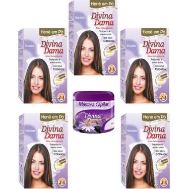 Imagem de Hene em Po Divina Dama 05x50gr (Incolor, Chocolate, Preto, Azulado, Ca