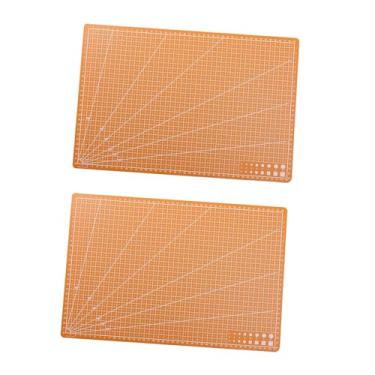 Imagem de rockible 2x Tapetes de Corte Tábuas de Corte Protetor de Mesa A3 Tapete de Arte de Gravura Almofada de Costura Gradeada para Projetos de Arte DIY Modelos de, Laranja