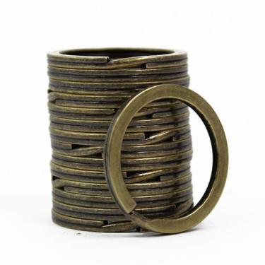 Imagem de Argola Italiana Banhada A Níquel 28mm Ouro Velho Com 100 Unidades - Ru