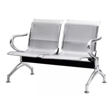 Imagem de Cadeira Longarina Aeroporto Cromada 2 Lugares - TM